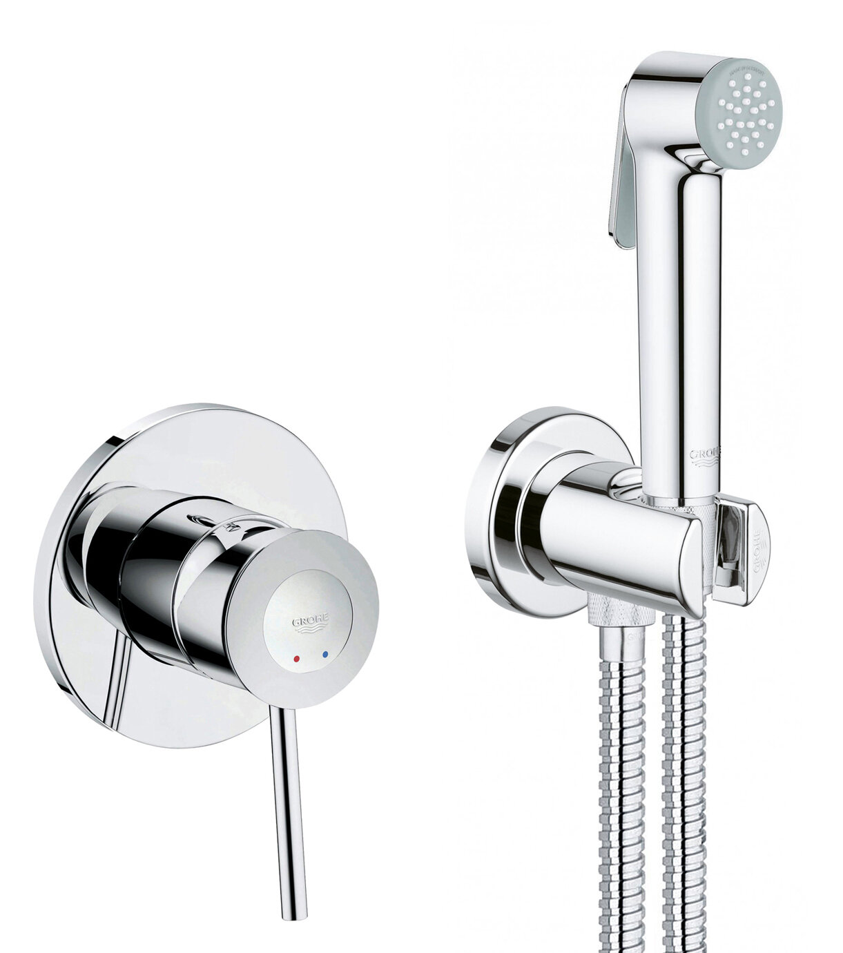 Гигиенический душ Grohe BauClassic с гибким металлическим шлангом, Германия