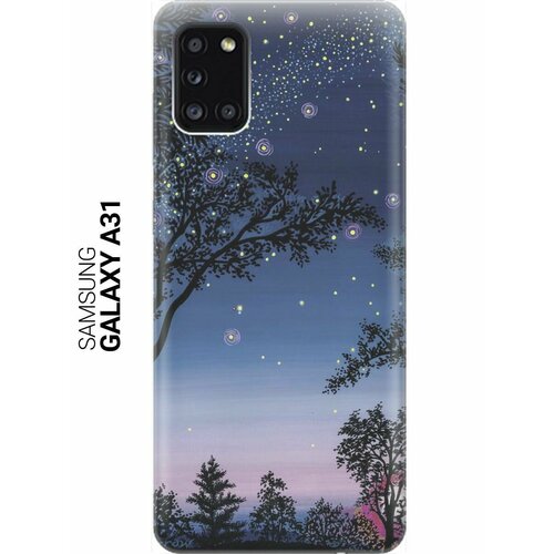 ультратонкий силиконовый чехол накладка для samsung galaxy s20 fe с принтом деревья и звезды Ультратонкий силиконовый чехол-накладка для Samsung Galaxy A31 с принтом Деревья и звезды