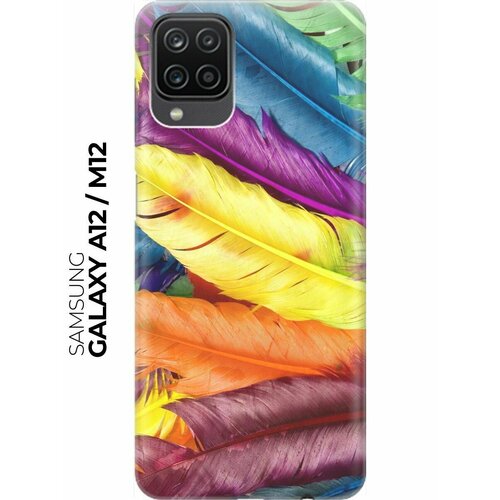 RE: PA Накладка Transparent для Samsung Galaxy A12 / M12 с принтом Разноцветные перья re pa накладка transparent для samsung galaxy a12 m12 с принтом цветочный узор