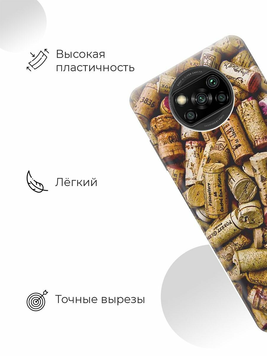 RE: PA Чехол - накладка ArtColor для Xiaomi Poco X3 с принтом "Россыпь винных пробок"