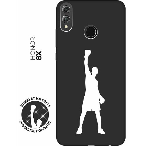 Матовый чехол Boxing W для Honor 8X / Хонор 8Х с 3D эффектом черный матовый чехол climbing w для honor 8x max хонор 8х макс с 3d эффектом черный