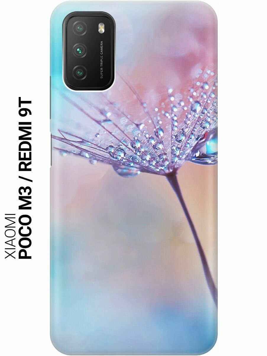 Силиконовый чехол на Xiaomi Redmi 9T Poco M3 Сяоми Поко М3 Сяоми Редми 9Т с 3D принтом "Floral Unicorn" прозрачный