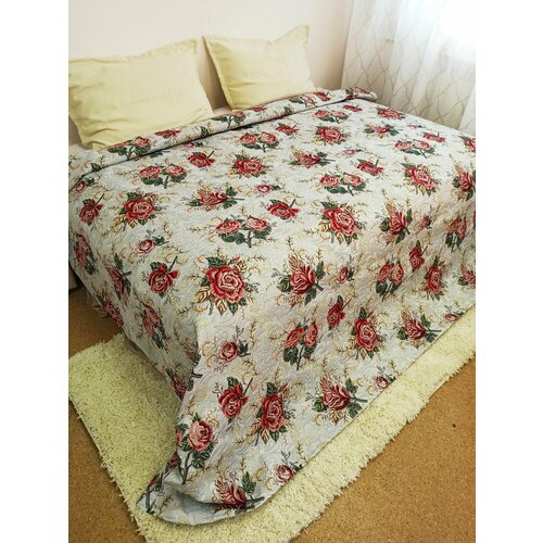 Покрывало Бизнес-Стиль 2-ух спальное 200х220 см хлопок гобеленовое цветочный рисунок 3290₽