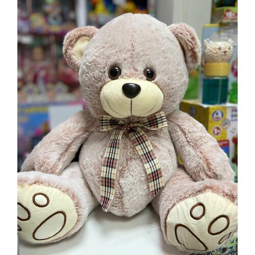 Мягкая игрушка Медведь с бантом, рост 40см, розовый мягкая игрушка медведь 40см