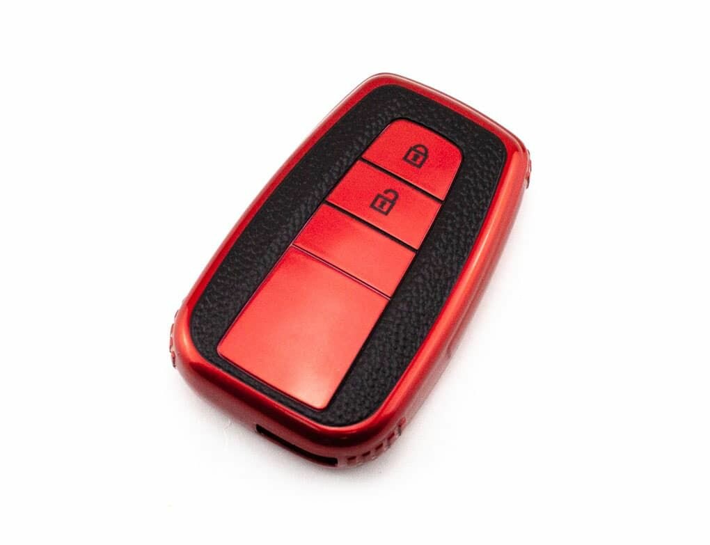Красный чехол на ключ Toyota силиконовый