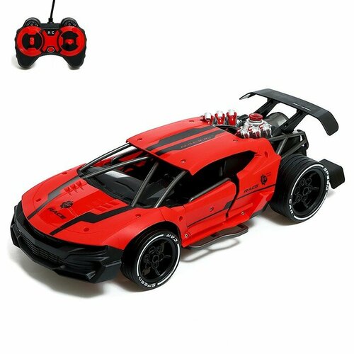 Машина радиоуправляемая «Гоночная», дым, 1:12, с аккумулятором, цвет красный гоночная машина 1 toy драйв амфибия t13788 22 см черный красный