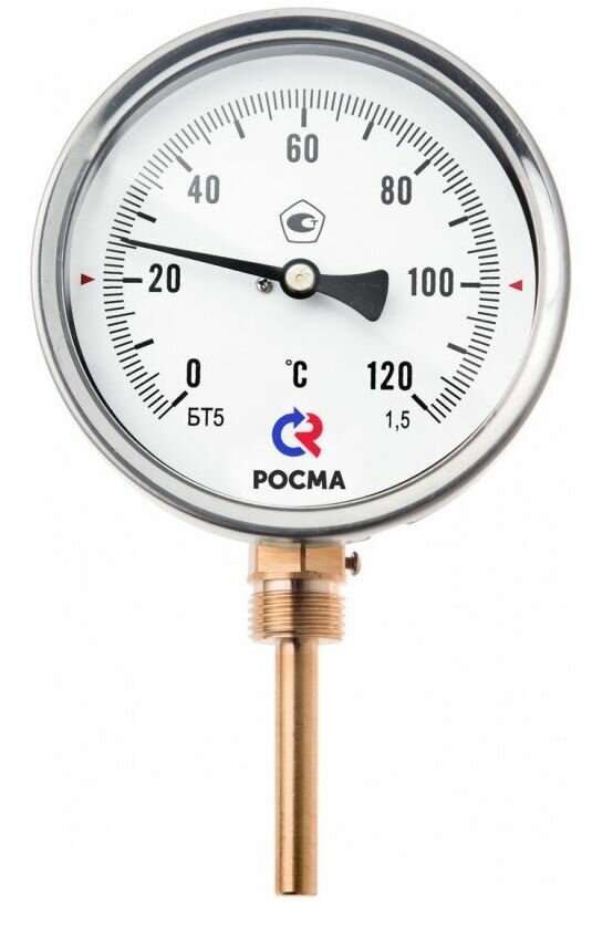 Термометр БТ-52 (БТ-52.211(0-120С)G1/2.46.1,5) росма, радиальный. - фотография № 1