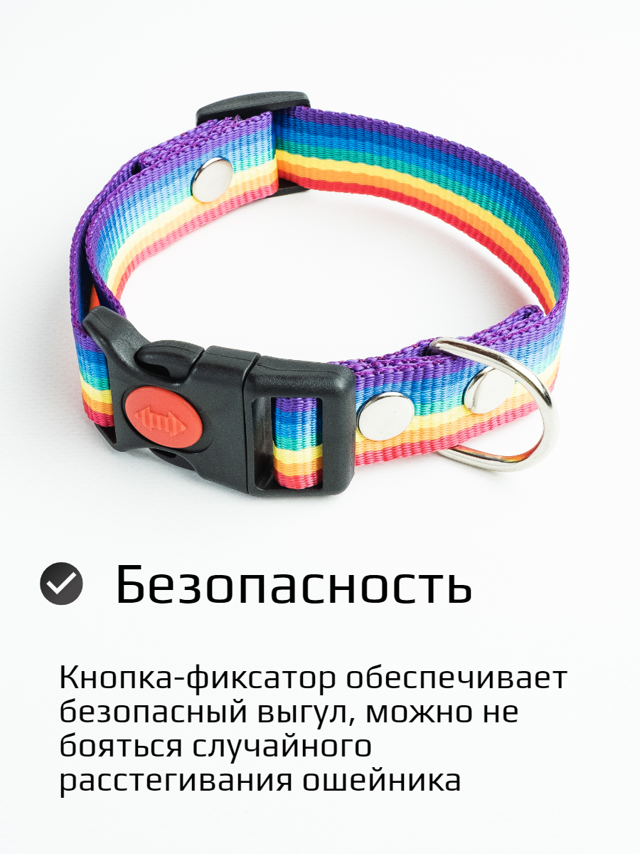 фото Ошейник для собак средних пород нейлон c фиксатором 25 мм