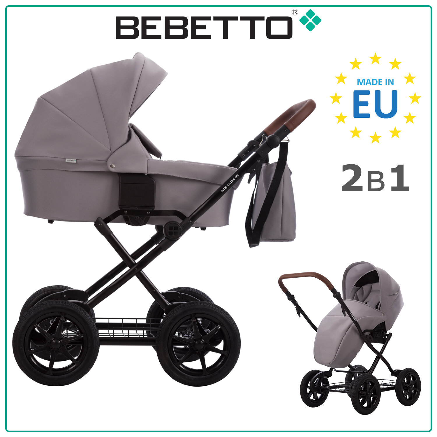 Детская коляска 2 в 1 Bebetto Aquarius 03_CZM