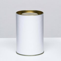 Тубус белый 73х110 мм, картон, металлическая крышка