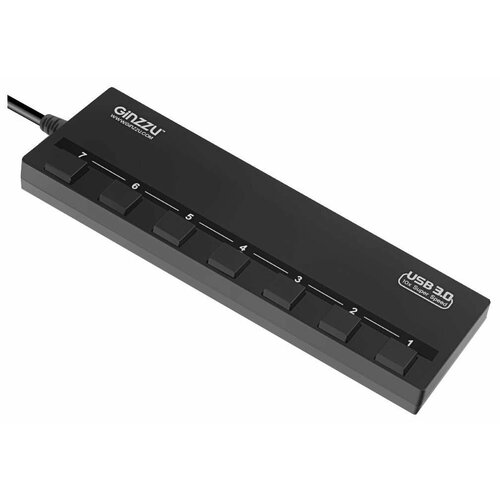 USB-хаб Ginzzu GR-388UAB 7 портов 1 год гарантии 342300₽