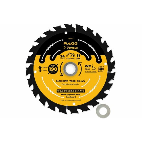 Диск пильный Rage by Vira Fast cut 19030201624T 594232 4238₽