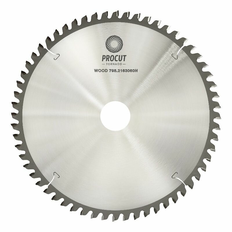Пильный диск 216x30x2,8/1,8 Z=60 ATB -5° поперечный рез по древесине PROCUT 798.2163060N