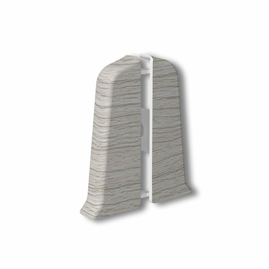 фото Торцевые (пара) для плинтуса 55мм "Деконика" (1 пара во флоупак), 253 Ясень серый