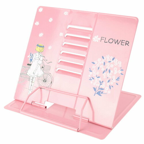 Darvish Подставка для книг метал Девушка с венком и велосипед Розовая 636₽