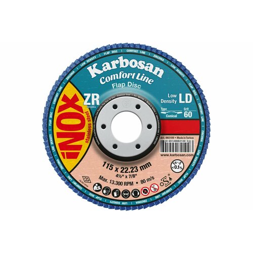 Диск лепестковый Inox (115х22 мм; Р60) Karbosan 82100