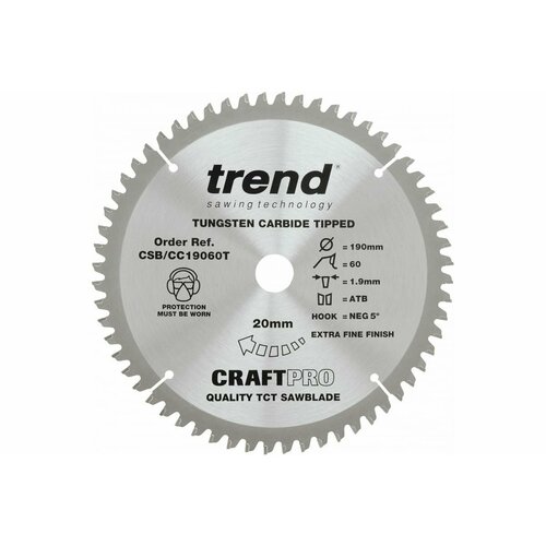 Пильный диск 190 мм 60 зубьев TREND CSB/CC19060T