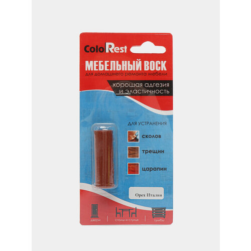 Мебельный воск мягкий для ремонта и реставрации мебели дверей ColoRest 10 г Орех Италия 899₽
