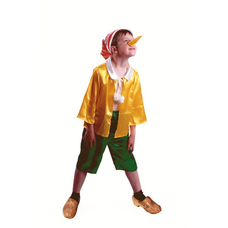 Карнавальный костюм для детей Буратино желтый/зеленый Батик, рост 134 - 140 см