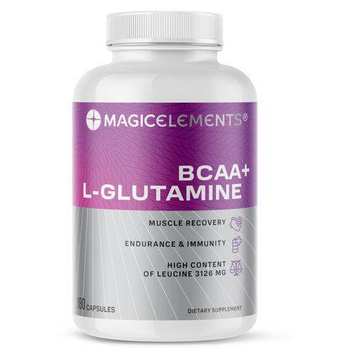 фото Bcaa + l-glutamine magic elements бцаа + глютамин 180 капсул