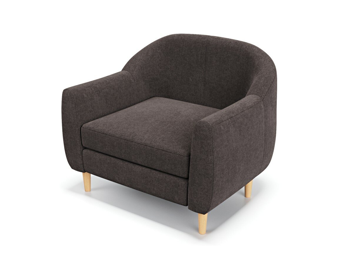 Дизайнерское мягкое кресло Soft Element Орак Yellow, массив дерева, букле, современный стиль скандинавский лофт, в гостиную