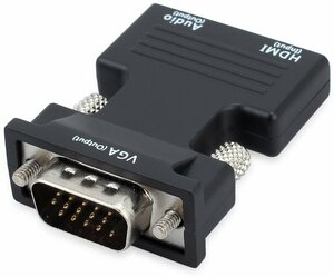 Портативный адаптер переходник конвертер HDMI - VGA с аудио выходом 3,5 mm