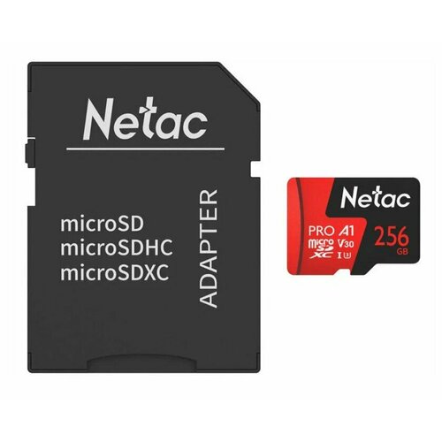 Карта памяти Netac microSD P500 Pro 256 ГБ, UHS-I U3, NT02P500PRO-256G-R