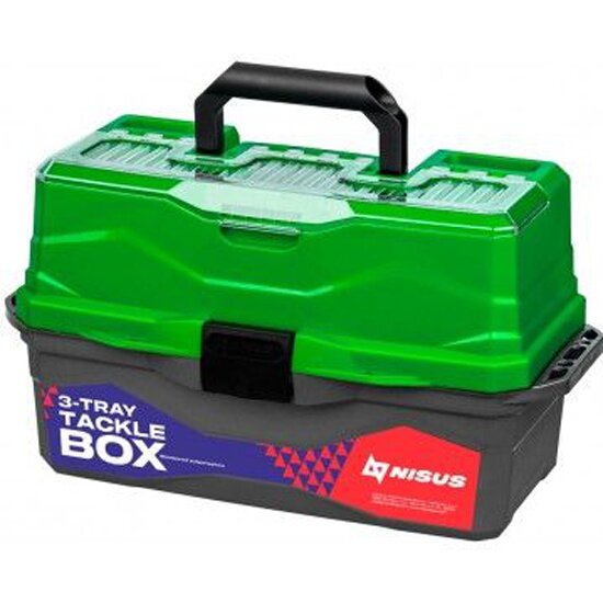 Ящик рыболовный Nisus Tackle Box трехполочный зеленый (для снастей)