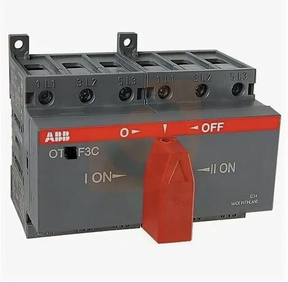 Рубильник реверсивный ABB OT80F3С 80А 3х полюсный с ручкой на дин-рейку