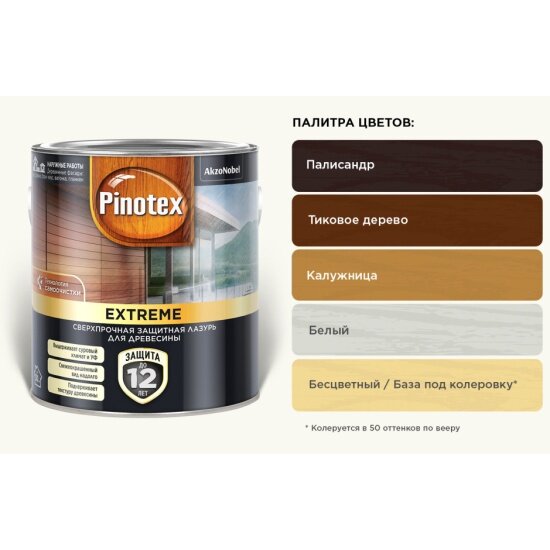 фото Лазурь PINOTEX Пинотекс Экстрим (2,5л) тик