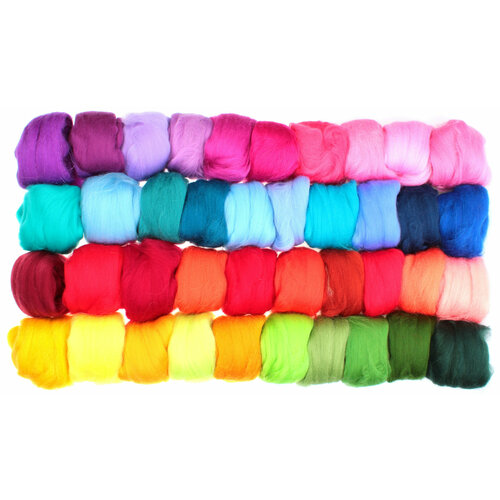 Набор шерсти для валяния Карнавал, 40цветов, 400г