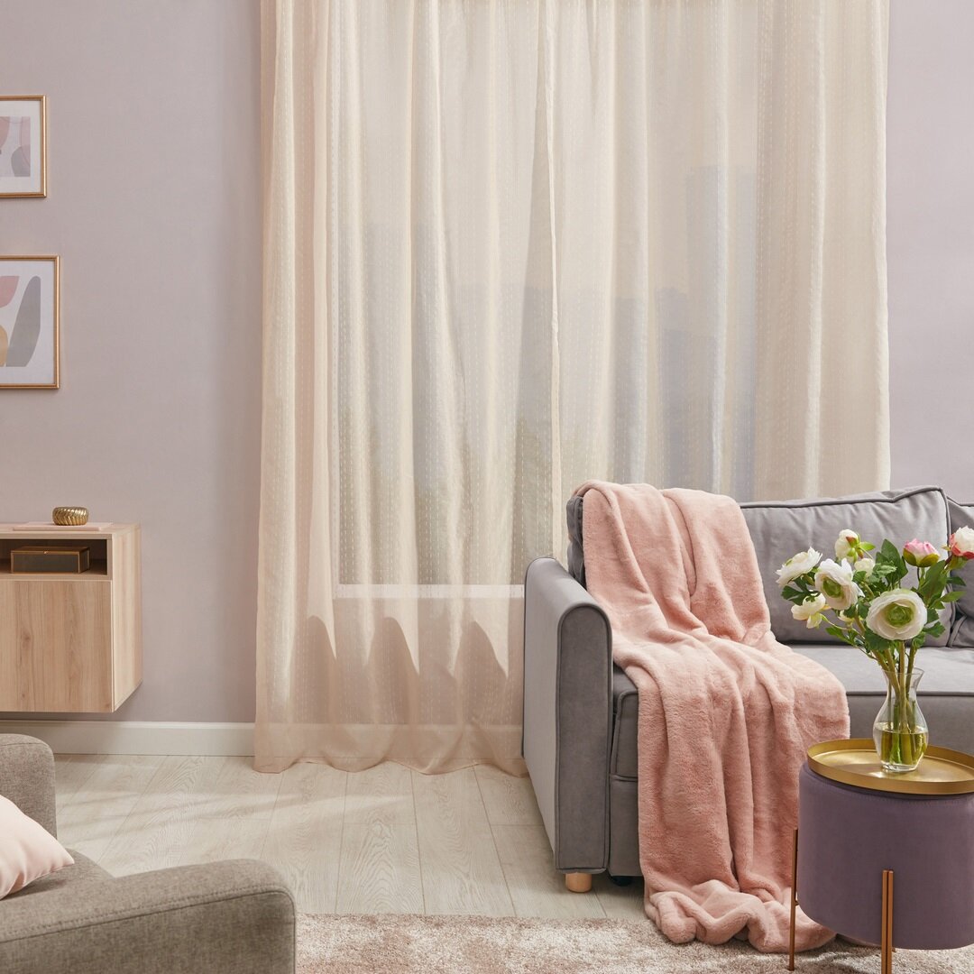 фото Тюль на ленте со скрытыми петлями Inspire Livia Paper2 300x280 см цвет бежевый