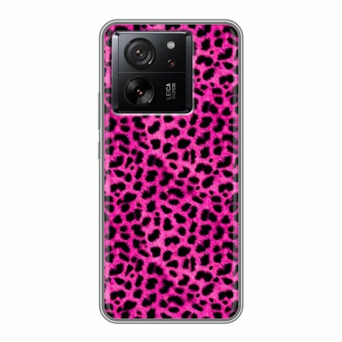 Дизайнерский силиконовый чехол для Сяоми 13Т / Xiaomi 13T Розовый леопард