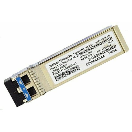 Трансивер Juniper SFPP-10GE-LR (740-031981) SFP+ 10GE pluggable transceiver, SMF, 1310nm for 10KM transmission srx sfp 10ge lr трансивер juniper sfp 10 gigabit ethernet lr 1310nm for 10km srx sfp 10ge lr