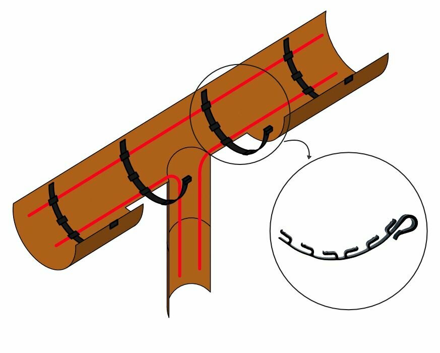 Крепеж для греющего кабеля в желоба КМ/В1-6-25 — фото 1
