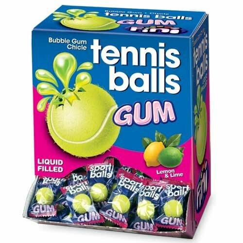 Жевательная резинка FINI "Теннисные мячики"с начинкой лимон-лайм 5 гр 200 шт. (упаковка)