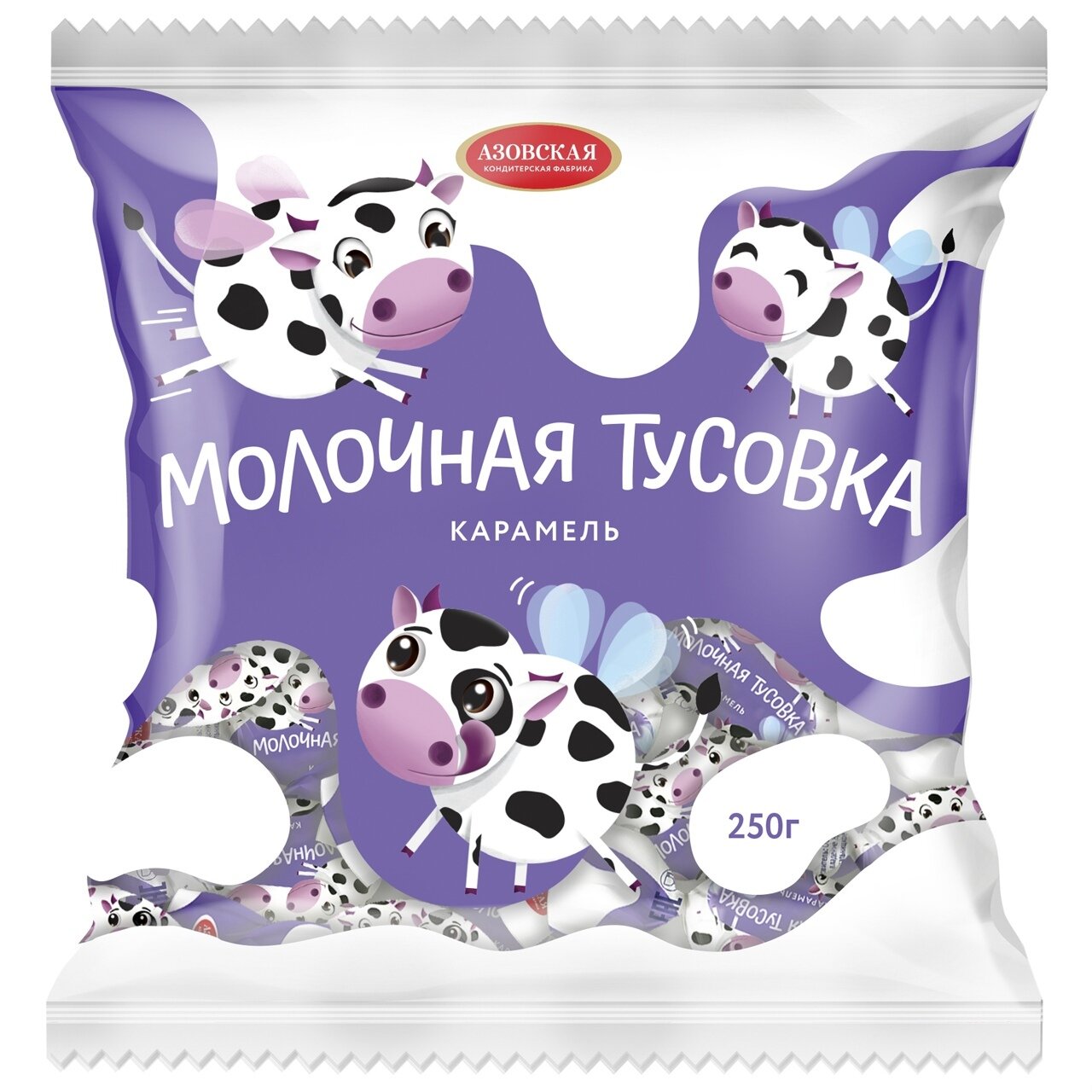 Карамель с начинкой "Молочная Тусовка" 250 гр.