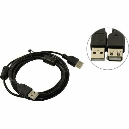 Удлинитель USB 2.0 A -> A Exegate EX-CCF-USB2-AMAF-3.0F кабель usb удлинитель мама папа m f usb 3 0 2 метра