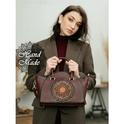 фото Сумка lumida, фактура тиснение, бордовый