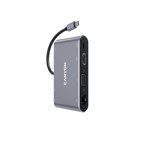 Док-станция Canyon DS-14 Type-C 3xUSB 30 USB Type-C HDMI VGA RJ-45 Mini jack Серый CNS-TDS14 459000₽