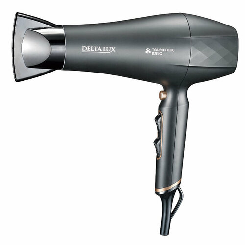 ФЕН для волос 2200ВТ 3 РЕЖ мощн ТЕМ 2 РЕЖ ПОТ возд турмал иониз концентратор черн DELTA LUX 276300₽