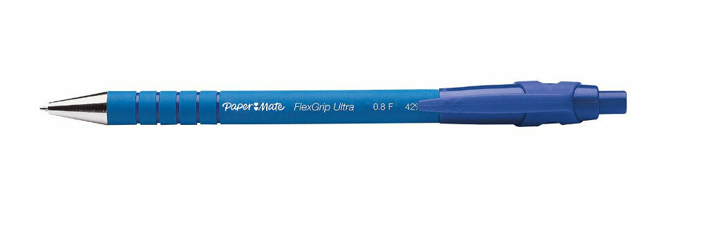 Ручка шариковая автоматическая Paper Mate Flexgrip Ultra RT син - фото №10