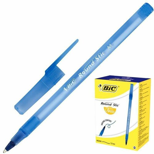 Ручка шариковая BIC Round Stic (0.4мм, синий цвет чернил) 60шт. (921403)