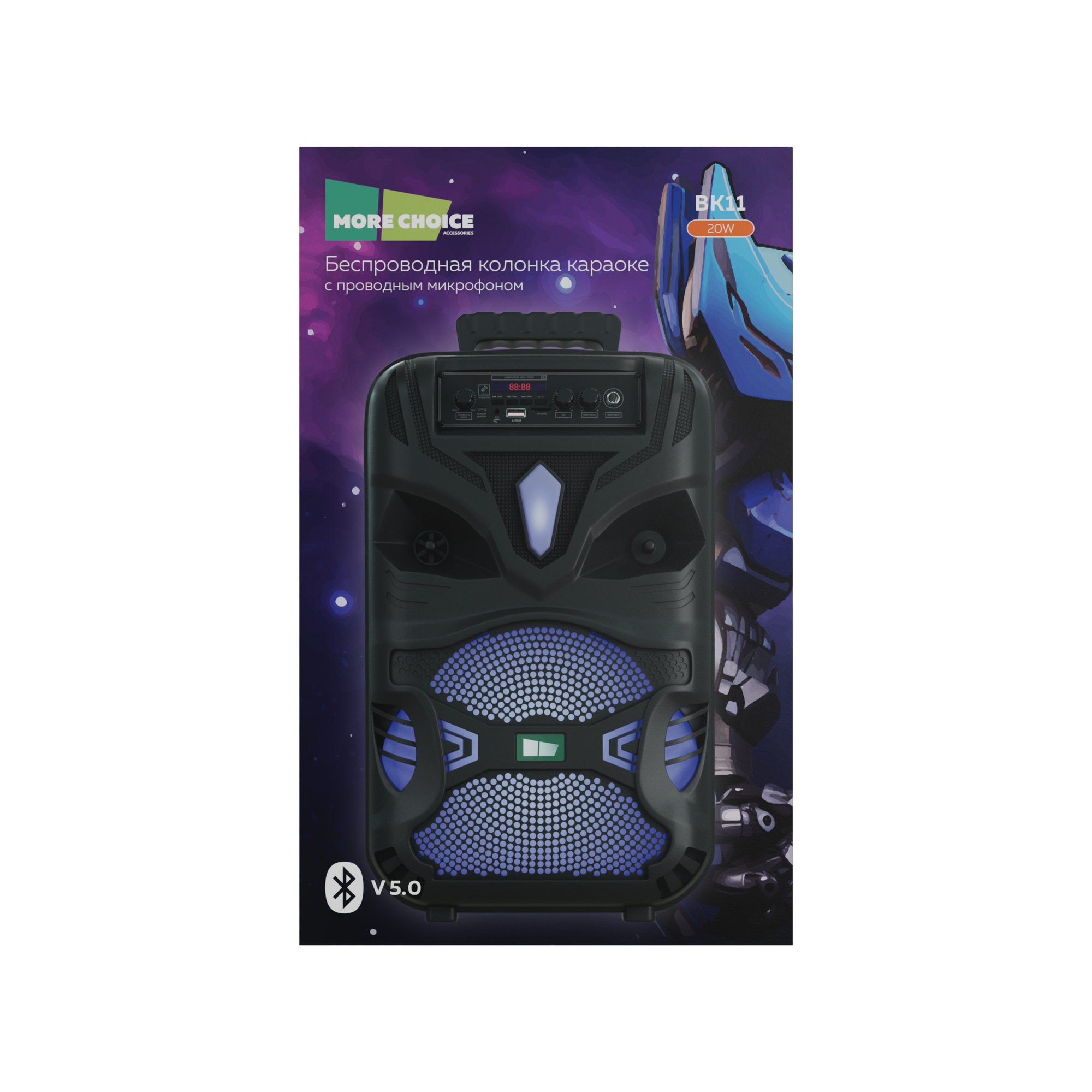 Колонка Bluetooth 5.0 20W 1800mAh More Choice BK11 Black — фото 7