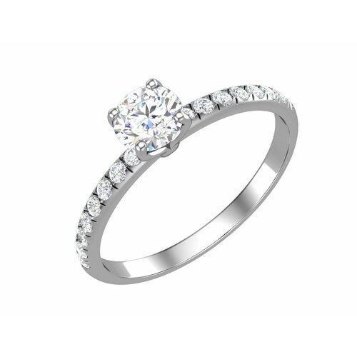 Кольцо POKROVSKY кольцо из серебра 0101368-00775, серебро, 925 проба, родирование, размер 18, бесцветный