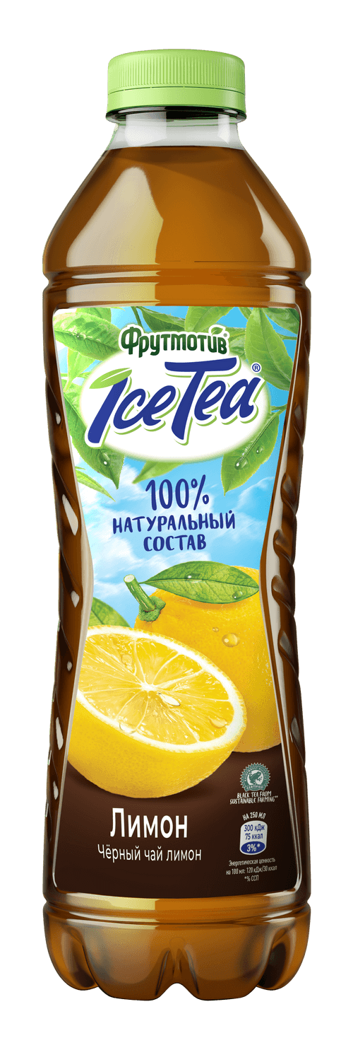 Фрутмотив IceTea Черный чай холодный Лимон 1 л ПЭТ упаковка 6 штук - фотография № 2