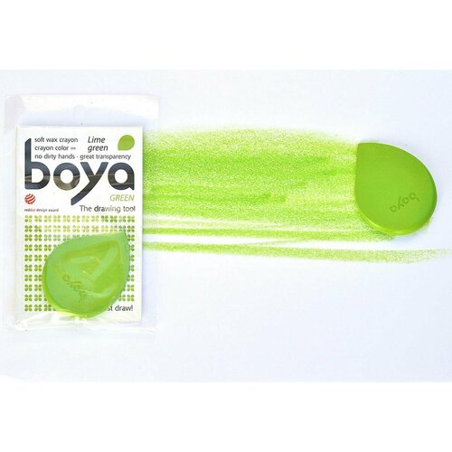 фото Мелок для рисования boya, восковой, пастельный, цвет зеленый лайм, 1 шт