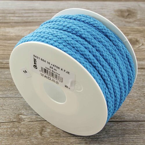 Шнур для шитья - PEGA, хлопок, 5.3 мм, цвет голубой, 25 м, 1 шт