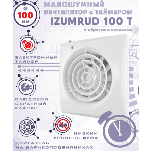 IZUMRUD 100 T вентилятор вытяжной с таймером, малошумный 100 мм ZERNBERG
