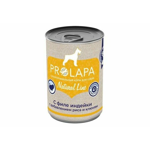Prolapa консервы для собак Natural Line с филе индейки, рисом и клюквой, 400 г